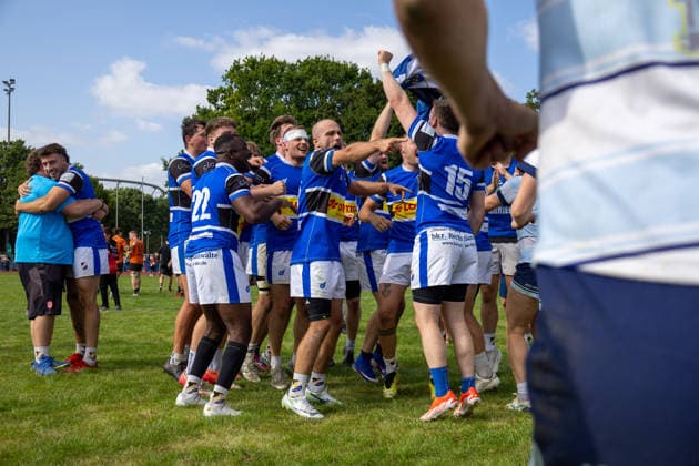 DM Finals 2026 in Hannover: Deutsche Meisterschaft im 7er-Rugby, Finale der Männer, Germania List gegen RG Heidelberg***Jubel beim Team von Germania nach dem Abpfiff und dem Gewinn der deutschen Meisterschaft *** 2026 DM Finals in Hanover: German 7s Rugby Championship, Men s Final, Germania List vs. RG Heidelberg***Jubilation among the Germania team after the final whistle as they clinched the German championship Copyright: xUdoxHerrmannx