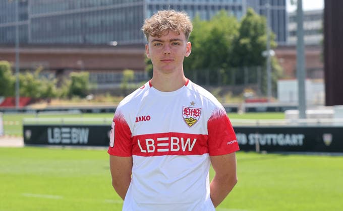 BAU Stuttgart , Yanik Spalt ; VfB Stuttgart II ; 3.Liga; Porträttermin 2026 2027, *** BAU Stuttgart, Yanik Spalt, VfB Stuttgart II, 3. Liga, Photo Shoot 2026–2027,