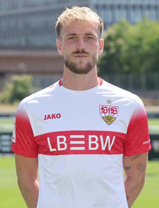 BAU Stuttgart , Alexander Groiß ; VfB Stuttgart II ; 3.Liga; Porträttermin 2026 2027, *** BAU Stuttgart, Alexander Groiß, VfB Stuttgart II, 3rd Division, Photo Shoot 2026–2027,