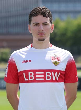 BAU Stuttgart , Tom Santos; VfB Stuttgart II ; 3.Liga; Porträttermin 2026 2027, *** BAU Stuttgart, Tom Santos, VfB Stuttgart II, 3. Liga, Photo Shoot 2026–2027,