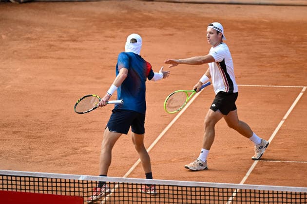 TENNIS - ATP, Tennis Herren Generali Open 2026 KITZBUEHEL,AUSTRIA,23.JUL.26 - TENNIS - ATP World Tour, Generali Open. Image shows Marc Polmans (AUS) and Lukas Miedler (AUT).  GEPAxpictures xDanielxSchoenherr