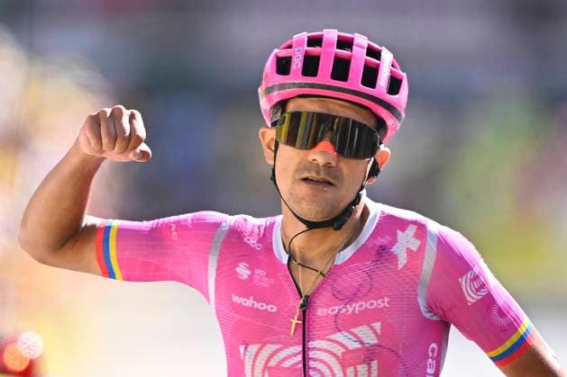 Tour de France 2026 Stage 18 ORCIERES-MERLETTE, FRANCE - JULY 23 : Carapaz Richard (ECU) of EF Education - Easypost during stage 18 of the 113rd edition of Tour de France an UCI World Tour 2.UWT cycling road race stage for Men Elite of 185 km with start in Voiron and finish in Orcieres-Merlette on July 23, 2026 in Orcieres-Merlette, France, 23 07 2026 Orcieres-Merlette France  Copyright: xGvgx