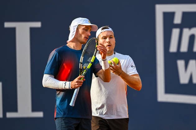 TENNIS - ATP, Tennis Herren Generali Open 2026 KITZBUEHEL,AUSTRIA,23.JUL.26 - TENNIS - ATP World Tour, Generali Open. Image shows Marc Polmans (AUS) and Lukas Miedler (AUT).  GEPAxpictures xDanielxSchoenherr