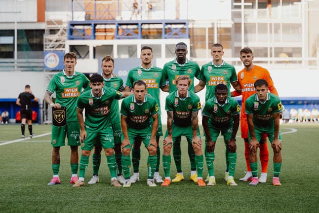SOCCER - UEFA ECL, Santa Coloma vs Rapid ANDORRA LA VELLA,ANDORRA,23.JUL.26 - SOCCER - UEFA Conference League, qualification, FC Santa Coloma vs SK Rapid Wien. Image shows the team of Rapid.  GEPAxpictures xAlexanderxSolc
