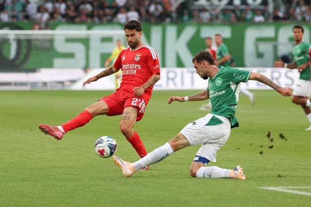 during the UEFA Europa League second qualifying round 2026 27 first-leg match St.Gallen - SL Benfica at Sitterstadion in St. Gallen, Switzerland, July 23, 2026 *** During the first leg of the 2026-27 UEFA Europa League second qualifying round match between St. Gallen and SL Benfica at Sitterstadion in St. Gallen, Switzerland, on July 23, 2026 Copyright: HMBxMedia JoaquimxFerreira