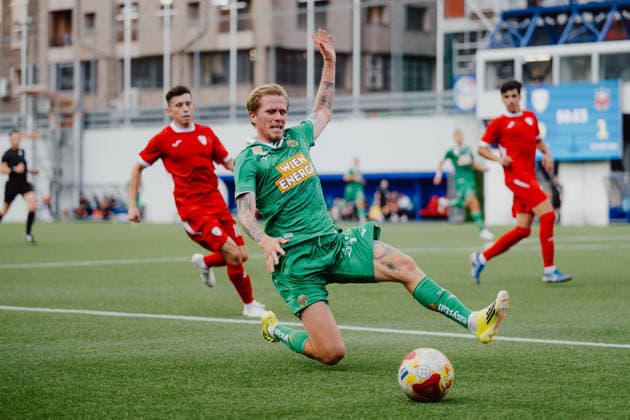 SOCCER - UEFA ECL, Santa Coloma vs Rapid ANDORRA LA VELLA,ANDORRA,23.JUL.26 - SOCCER - UEFA Conference League, qualification, FC Santa Coloma vs SK Rapid Wien. Image shows Tonni Adamsen (Rapid).  GEPAxpictures xAlexanderxSolc