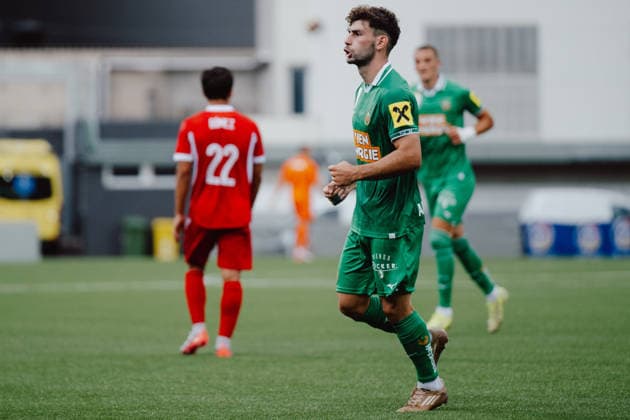 SOCCER - UEFA ECL, Santa Coloma vs Rapid ANDORRA LA VELLA,ANDORRA,23.JUL.26 - SOCCER - UEFA Conference League, qualification, FC Santa Coloma vs SK Rapid Wien. Image shows the rejoicing of Yusuf Demir (Rapid).  GEPAxpictures xAlexanderxSolc