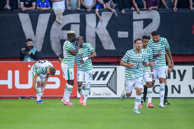 2026-07-23 FC Twente v Ferencvaros FC - UEFA Europa League ENSCHEDE, NETHERLANDS - JULY 23: Bamidele Yusuf of Ferencvaros TC, Lenny Joseph of Ferencvaros TC during the UEFA Europa League match between FC Twente and Ferencvaros FC at De Grolsch Veste on July 23, 2026 in Enschede, Netherlands. Enschede De Grolsch Veste Netherlands Content not available for redistribution in The Netherlands directly or indirectly through any third parties. Copyright: xDennisxBresserx