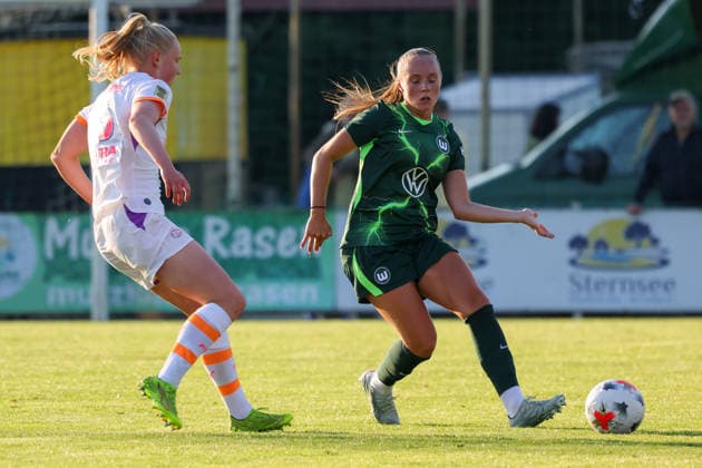 VfL - Eindhoven, Testspiel, Frauen Gifhorn, 23.07.2026, Fußball, Frauen, Saison 2026 27, VfL Wolfsburg vs PSV Eindhoven, Testspiel: Lou Bogaert (VfL Wolfsburg) Niedersachsen Deutschland *** VfL Eindhoven, Friendly Match, Gifhorn Women s Team, July 23, 2026, Soccer, Women s, 2026–27 Season, VfL Wolfsburg vs. PSV Eindhoven, Friendly Match, Lou Bogaert, VfL Wolfsburg, Lower Saxony, Germany