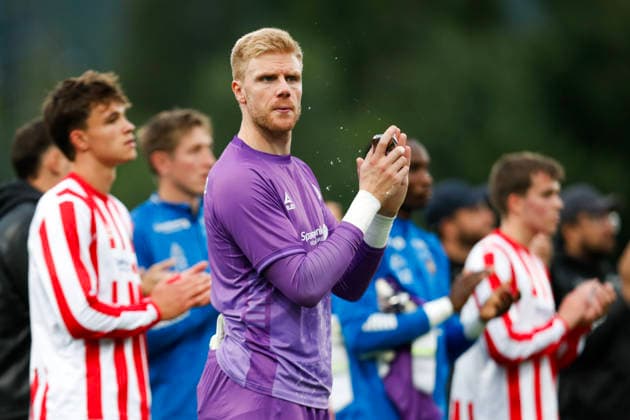 Europaligaen menn, 2. kvalifiseringsrunde 1. kamp 2026: Tromso - Hradec KralovÃ Tromso 20260723. Tromsos keeper Jakob Ronning-Haugaard etter kampen i Europaligaen i fotball mellom Tromso og Hradec KralovÃ pa Romssa Arena. Foto: Rune Stoltz Bertinussen NTB Tromso Norge EDITORIAL USE ONLY. RESTRICTED USE FOR BETTING COMPANIES Ref:_SPO5wS40IRUoxU.jpg *** Men s Europa League, 2nd Qualifying Round, Match 1, 2026, Tromsø vs. Hradec Králové, Tromsø, July 23, 2026. Tromsø goalkeeper Jakob Ronning Haugaard after the Europa League soccer match between Tromsø and Hradec Králové at Romssa Arena. Photo: Rune Stoltz Bertinussen, NTB, Tromsø, Norway. EDITORIAL USE ONLY. RESTRICTED USE FOR BETTING COMPANIES  Copyright: xRunexStoltzxBertinussenx xNTBx