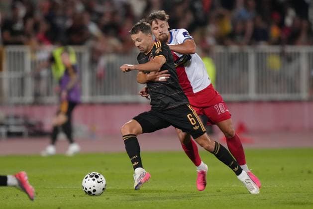 NOVI SAD , 23-07-2026 , Karadjordje Stadium , season 2026 2027 , UEFA Conference League play-off football , Match between FK Vojvodina and Ajax , picture shows Ajax player Youri Regeer FK Vojvodina - Ajax  x205168721x Copyright: