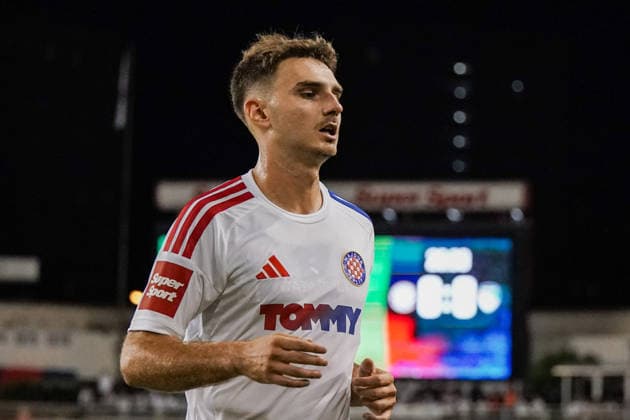 UEFA Europa League Qualifikation 2026 2027 - 2. Runde, 23.07.2027 - HNK Hajduk Split (Kroatien) vs. Pafos FC (Zypern) - Stadion Poljud (Split, Kroatien); Adrion Pajaziti (Hajduk Split) *** UEFA Europa League Qualifying Round 2, 2026–2027, July 23, 2027: HNK Hajduk Split (Croatia) vs. Pafos FC (Cyprus) at Poljud Stadium, Split, Croatia; Adrion Pajaziti, Hajduk Split Copyright: xLUKAxKOLANOVICx