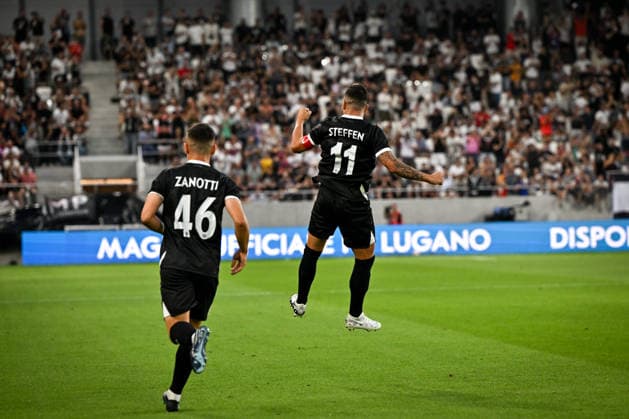 23 07 2026, Lugano, AIL Arena, Conference League: FC Lugano - KF Dukagjini, 11 Renato Steffen (Lugano) celebrate his goal Lugano AIL Arena Ticino Switzerland *** July 23, 2026, Lugano, AIL Arena, Conference League: FC Lugano vs. KF Dukagjini, 11. Renato Steffen of Lugano celebrates his goal at the AIL Arena in Lugano, Ticino, Switzerland Copyright: xJustPictures.ch AndreaxBrancax jp-en-AnBr-AB_23072026_8244