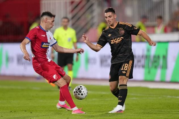 NOVI SAD , 23-07-2026 , Karadjordje Stadium , season 2026 2027 , UEFA Conference League play-off football , Match between FK Vojvodina and Ajax , picture shows Ajax player Oscar Gloukh FK Vojvodina - Ajax  x205169403x Copyright: