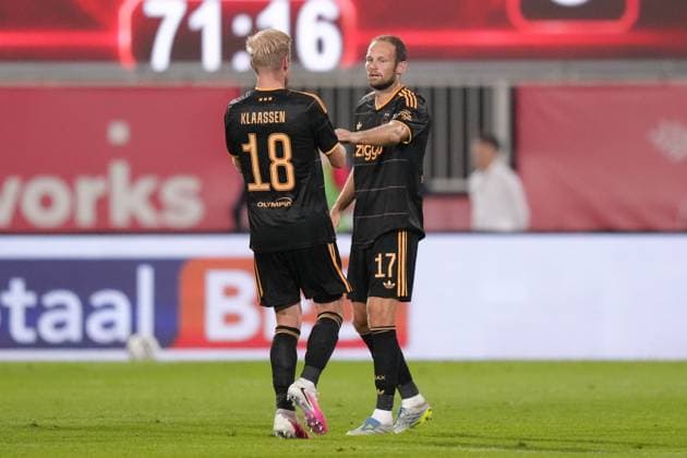 NOVI SAD , 23-07-2026 , Karadjordje Stadium , season 2026 2027 , UEFA Conference League play-off football , Match between FK Vojvodina and Ajax , picture shows Ajax player Davy Klaassen, Ajax player Daley Blind FK Vojvodina - Ajax  x205169408x Copyright: