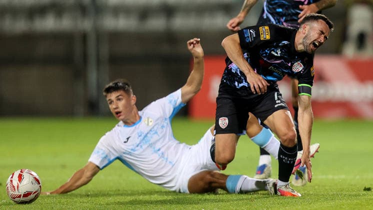 UEFA Europa Conference League Second Qualifying Round First Leg, Stadion HNK Rijeka, Croatia 23 7 2026 Rijeka vs Derry City Derry s Michael Duffy is fouled by Rijeka s Branko PaviÄ‡ Michael Duffy is fouled by Branko PaviÄ‡ 23 7 2026  Copyright: xAleksandarxDjorovicx AS4A7219