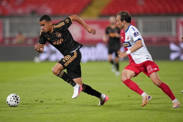 NOVI SAD , 23-07-2026 , Karadjordje Stadium , season 2026 2027 , UEFA Conference League play-off football , Match between FK Vojvodina and Ajax , picture shows Ajax player Abdellah Ouazane FK Vojvodina - Ajax  x205169442x Copyright: