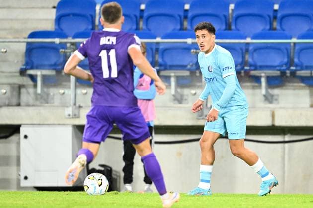Cherkasy s Hennadii Pasich and Gent s Abdelkahar Kadri pictured in action during a soccer game between Ukrainian FC LNZ Cherkasy and Belgian KAA Gent, Thursday 23 July 2026 in Plock, Poland, the first leg of the second qualifying round for the UEFA Conference League. JILLxDELSAUX  x181876844x
