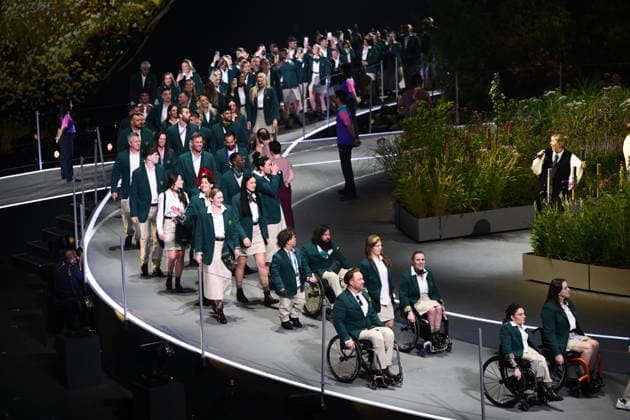 COM26 OPENING CEREMONY, Australia walk into the stadium during the Opening Ceremony of the Glasgow 2026 Commonwealth Games at The Hydro in Glasgow, Scotland, Thursday, July 23, 2026. ( NO ARCHIVING, EDITORIAL USE ONLY GLASGOW UNITED KINGDOM  Copyright: xJOELxCARRETTx 20260724145669654808