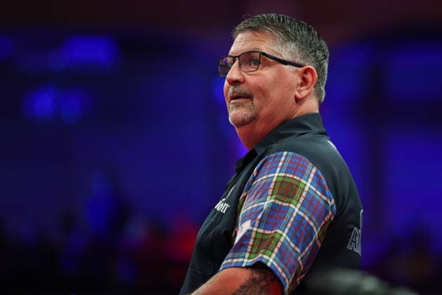 RECORD DATE NOT STATED 23rd July 2026, Winter Gardens, Blackpool, Lancashire, England; 2026 Betfred World Matchplay Darts, Day Six; Gary Anderson AidanxHunter