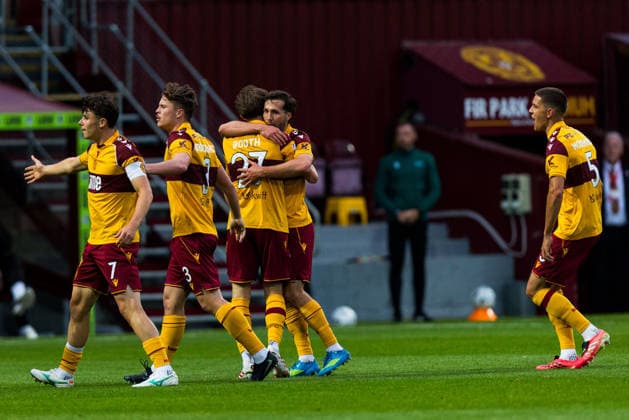 Motherwell v HB Torshavn, Europa Conference League, 2nd Qualifying Round Motherwell celebrate a second goal during the Europa Conference League 2nd Qualifying Round, 1st Leg match between Motherwell and HB Torshavn at Fir Park, Motherwell, UK on 23 July 2026. Editorial use only , Copyright: xRaymondxDaviesx PSI-24571-0012