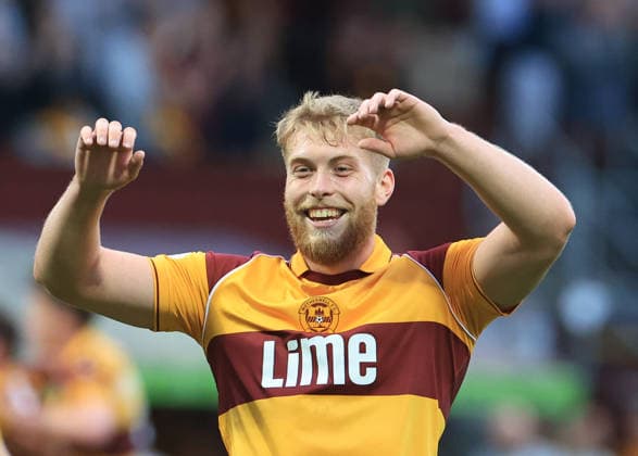 Motherwell v Havnar B—ltfelag UEFA Europa Conference League Ewan Wilson of Motherwell celebrates his teams second goal during the UEFA Europa Conference League Second Qualifying Round First Leg match at Fir Park, Motherwell 23 07 2026 UK Newspapers OUT Copyright: xFredxPalmerx FIL-23665-0081