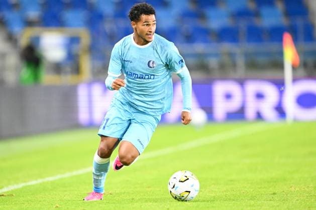 Gent s Momodou Lamin Sonko pictured in action during a soccer game between Ukrainian FC LNZ Cherkasy and Belgian KAA Gent, Thursday 23 July 2026 in Plock, Poland, the first leg of the second qualifying round for the UEFA Conference League. JILLxDELSAUX  x181880966x