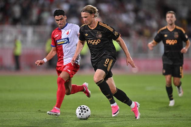 VOJVODINA NOVI SAD vs AJAX AMSTERDAM KASPER DOLBERG football Vojvodina Novi Sad vs Ajax Amsterdam qualifications UEFA Conference League at Karadjordje stadium, Novi Sad 23.07.2026 Foto: FOOTBALL, UEFA CONFERENCE LEAGUE, AJAX AMSTERDAM, VOJVODINA NOVI SAD, QUALIFICATIONS Novi Sad Karadjordje stadium Serbia Copyright: xMarkoxMetlas xMNxPressx