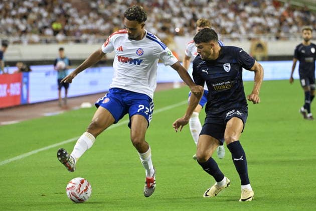 Croatia, Split, July 26, 2023. Poljud Stadium. Europa League second qualifying round match: Hajduk vs. Pafos. In the photo: Mathieu Acapandie. Photo: Ante Cizmic CROPIX Split CROATIA Copyright: xxAntexCizmicx ac_hajduk_pafos31-230726