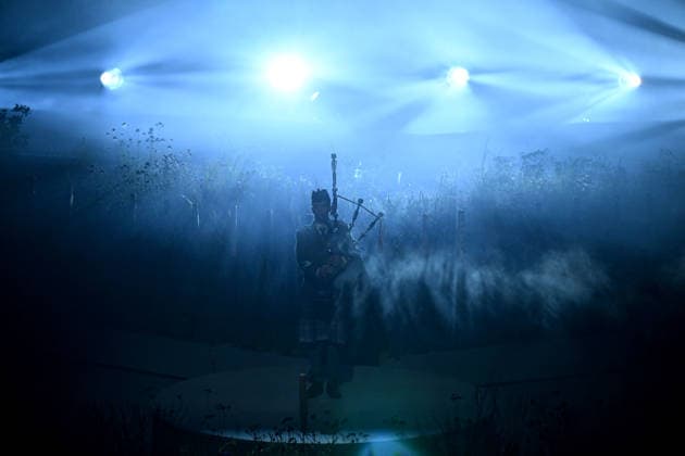 COM26 OPENING CEREMONY, A bagpiper during the Opening Ceremony of the Glasgow 2026 Commonwealth Games at The Hydro in Glasgow, Scotland, Thursday, July 23, 2026. ( NO ARCHIVING, EDITORIAL USE ONLY GLASGOW UNITED KINGDOM  Copyright: xLUKASxCOCHx 20260724197196762549