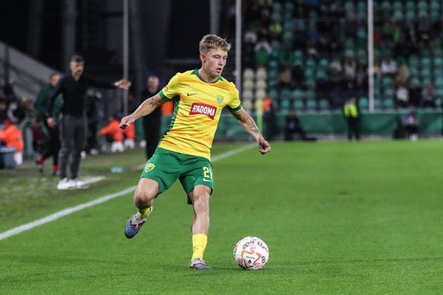 Zilina 23.07.2026. Pilka nozna Liga Konferencji UEFA sezon 2025 2026 runda 2 mecz: MSK Zilina - GKS Katowice --- Football UEFA Conference League season 2025 2026 round 2 match: MSK Zilina - GKS Katowice nz Timotej Hranica Fot. Kacper Staniec NEWSPIX.PL --- newspix.pl 