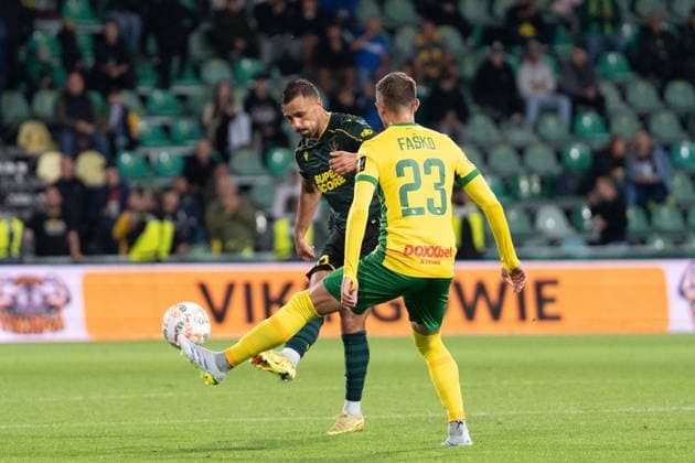 ZILINA, 23.07.2026 MECZ LIGA KONFERENCJI SEZON 2026 27: MSK ZILINA - GKS KATOWICE UEFA CONFERENCE LEAGUE 2025 26: MSK ZILINA - GKS KATOWICE ALAN CZERWINSKI MICHAL FASKO FOT. MATEUSZ WIEWIORKA 400MM.PL NEWSPIX.PL --- newspix.pl 