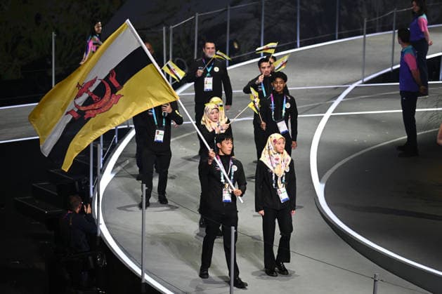 COM26 OPENING CEREMONY, Brunei enter the stadium during the Opening Ceremony of the Glasgow 2026 Commonwealth Games at The Hydro in Glasgow, Scotland, Thursday, July 23, 2026. ( NO ARCHIVING, EDITORIAL USE ONLY GLASGOW UNITED KINGDOM  Copyright: xJOELxCARRETTx 20260724129915024785