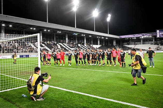 23 07 2026, Lugano, AIL Arena, Conference League: FC Lugano - KF Dukagjini, Lugano celebrate the victory Lugano AIL Arena Ticino Switzerland *** July 23, 2026, Lugano, AIL Arena, Conference League: FC Lugano vs. KF Dukagjini; Lugano celebrates the victory at the AIL Arena in Lugano, Ticino, Switzerland Copyright: xJustPictures.ch AndreaxBrancax jp-en-AnBr-AB_23072026_5307