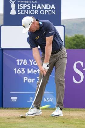 UK: The ISPS HANDA Senior Open Championship at King‚Äôs Course, Gleneagles, Scotland on 23 July 2026: Pictured: Ernie Els (RSA) on the 8th tee during the first round of the ISPS Handa Senior Open Championship 2026 Gleneagles King‚Äôs Course Scotland Scotland Copyright: xAlexxToddx