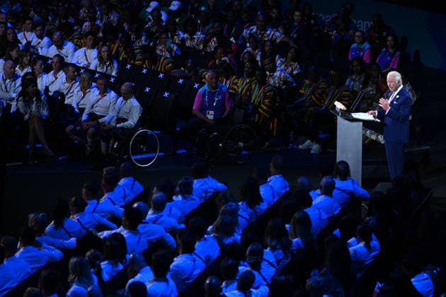 COM26 OPENING CEREMONY, King Charles speaking during the Opening Ceremony of the Glasgow 2026 Commonwealth Games at The Hydro in Glasgow, Scotland, Thursday, July 23, 2026. ( NO ARCHIVING, EDITORIAL USE ONLY GLASGOW UNITED KINGDOM  Copyright: xJOELxCARRETTx 20260724188211547900