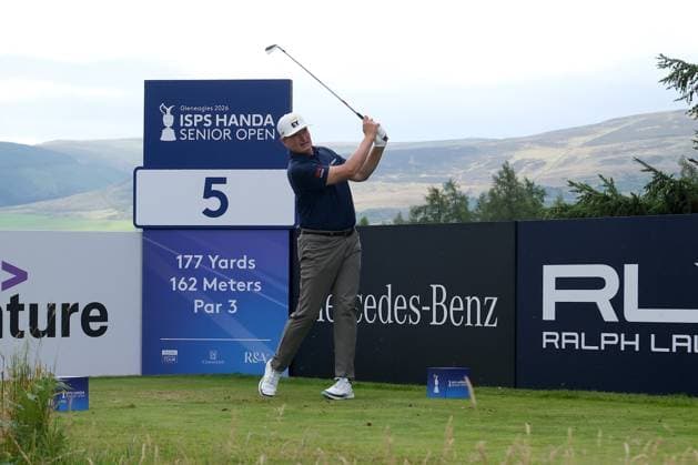 UK: The ISPS HANDA Senior Open Championship at King‚Äôs Course, Gleneagles, Scotland on 23 July 2026: Pictured: Ernie Els (RSA) on the 5th tee during the first round of the ISPS Handa Senior Open Championship 2026 Gleneagles King‚Äôs Course Scotland Scotland Copyright: xAlexxToddx