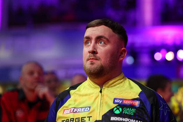 RECORD DATE NOT STATED 23rd July 2026, Winter Gardens, Blackpool, Lancashire, England; 2026 Betfred World Matchplay Darts, Day Six; Luke Littler during his walk on AidanxHunter