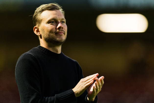 Motherwell v HB Torshavn, Europa Conference League, 2nd Qualifying Round Alfred Johansson (Motherwell Manager) takes the thanks of the Motherwell fans at full time during the Europa Conference League 2nd Qualifying Round, 1st Leg match between Motherwell and HB Torshavn at Fir Park, Motherwell, UK on 23 July 2026. Editorial use only , Copyright: xRaymondxDaviesx PSI-24571-0025