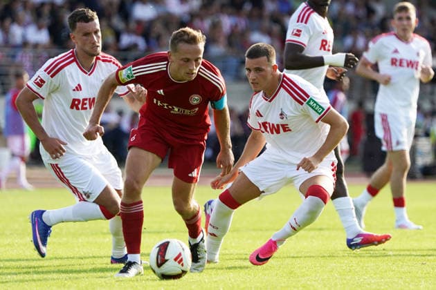23 .07.2026, Fussball, Köln, Testspiel, Freundschaftsspiel, SV Bergische Gladbach 09 vs 1.FC Köln, Belkaw -Arena , Bergisch Bladbach Luca Waldschmidt, 1.FC Köln, Jonas Rücker SV Bergische Gladbach , Said El Mala, FC Köln *** July 23, 2026, Soccer, Cologne, Exhibition Match, Friendly Match, SV Bergische Gladbach 09 vs. 1. FC Köln, Belkaw Arena, Bergisch Gladbach, Luca Waldschmidt (1. FC Köln), Jonas Rücker (SV Bergische Gladbach), Said El Mala (FC Köln)