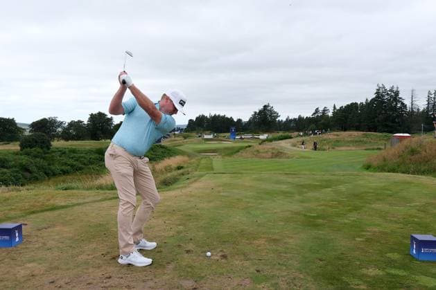 UK: The ISPS HANDA Senior Open Championship at King‚Äôs Course, Gleneagles, Scotland on 23 July 2026: Pictured: Jamie Donaldson (WAL) on the 8th tee during the first round of the ISPS Handa Senior Open Championship 2026 Gleneagles King‚Äôs Course Scotland Scotland Copyright: xAlexxToddx