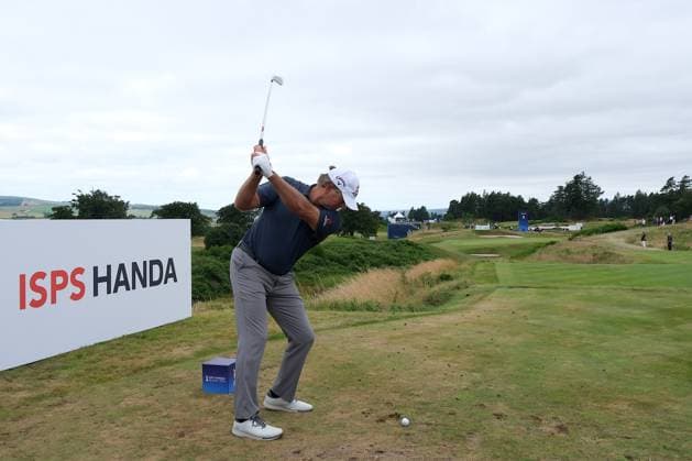 UK: The ISPS HANDA Senior Open Championship at King‚Äôs Course, Gleneagles, Scotland on 23 July 2026: Pictured: Retief Goosen (RSA) on the 8th tee during the first round of the ISPS Handa Senior Open Championship 2026 Gleneagles King‚Äôs Course Scotland Scotland Copyright: xAlexxToddx