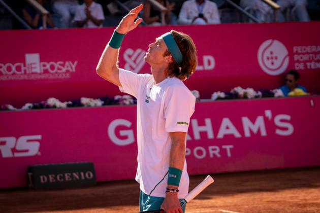 Andrey Rublev v Timofey Skatov - Millennium Estoril Open 2026 Andrey Rublev of Russia competes against Timofey Skatov of Kazakhstan during the Millennium Estoril Open ATP, Tennis Herren 250 tennis tournament at Estoril Tennis Club in Estoril, Portugal, on July 23, 2026. Estoril Portugal  Copyright: xNunoxCruzx originalFilename:cruz-andreyru260723_npA5P.jpg