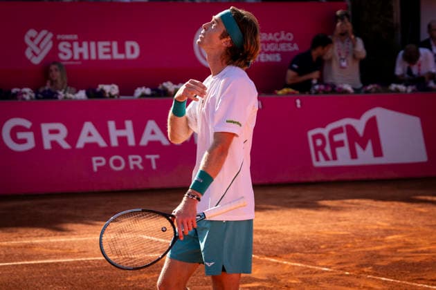 Andrey Rublev v Timofey Skatov - Millennium Estoril Open 2026 Andrey Rublev of Russia competes against Timofey Skatov of Kazakhstan during the Millennium Estoril Open ATP, Tennis Herren 250 tennis tournament at Estoril Tennis Club in Estoril, Portugal, on July 23, 2026. Estoril Portugal  Copyright: xNunoxCruzx originalFilename:cruz-andreyru260723_npU5p.jpg