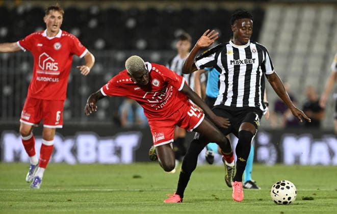 PARTIZAN vs UNA STRASSEN DEMBA SECK, football player of Partizan, during the match against Una Strassen Luxemburg, at Stadium FK Partizan. Belgrade, 23.07.2026. Nebojsa Parausic MN Press photo FOOTBALL, UEFA CONFERENCE LEAGUE, PARTIZAN, UNA STRASSEN LUXEMBURG Belgrade Stadium FK Partizan Serbia Copyright: xNebojsaxParausicx xMNxPressx