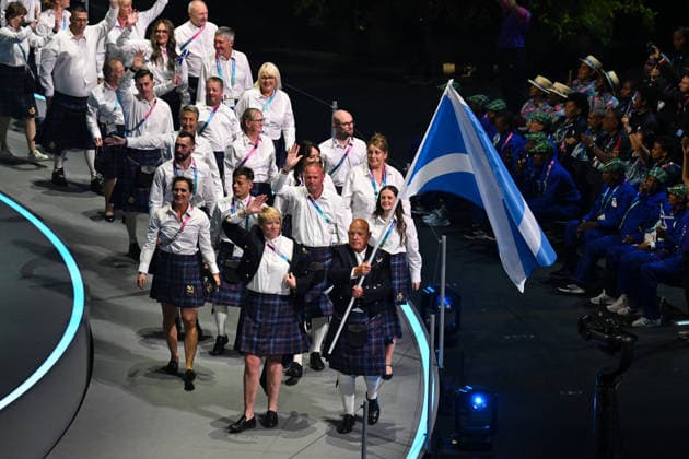 COM26 OPENING CEREMONY, Scotland walk into the stadium during the Opening Ceremony of the Glasgow 2026 Commonwealth Games at The Hydro in Glasgow, Scotland, Thursday, July 23, 2026. ( NO ARCHIVING, EDITORIAL USE ONLY GLASGOW SCOTLAND  Copyright: xLUKASxCOCHx 20260724130043115583