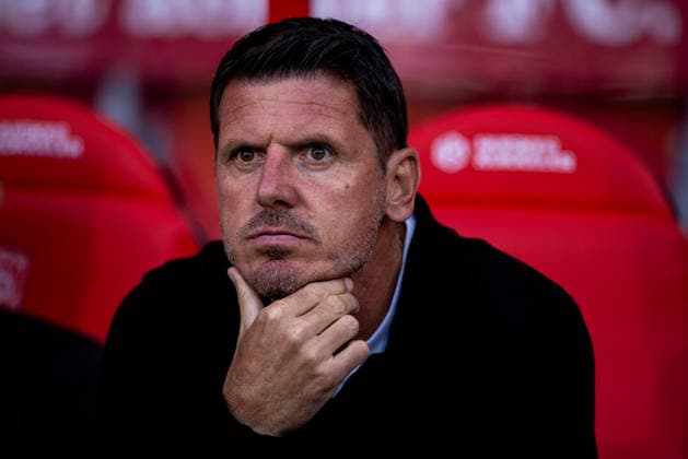 ENSCHEDE, NETHERLANDS - JULY 23: Ferencvaros head coach Balazs Borbely looks on prior to the UEFA Europa League 2026 27 second qualifying round first leg match between FC Twente and Ferencvaros at FC Twente Stadium on July 23, 2026 in Enschede, Netherlands.  Copyright: xRenexNijhuis MBxMediax