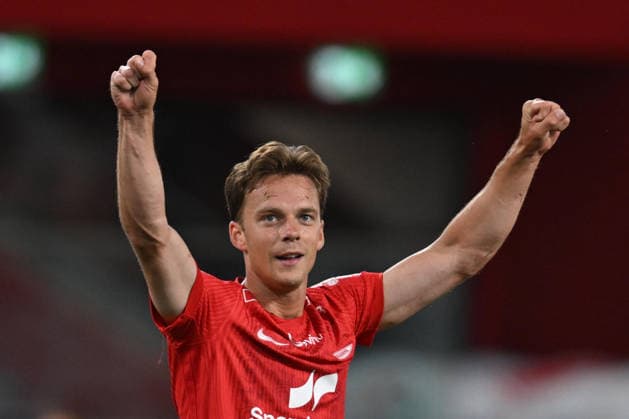 U Cluj vs SK Brann - UEFA Conference League Felix Horn Myhre of SK Brann celebrates after scoring his side s second goal during the Conference League game between U Cluj and SK Brann in Sfantu Gheorghe, Romania, on July 23, 2026. Sfantu Gheorghe Romania  Copyright: xAlexxNicodimx originalFilename:nicodim-conferen260723_npXiK.jpg