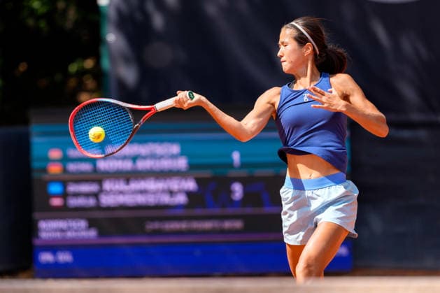 MSC Hamburg Ladies Open - Day 4 Zhibek Kulambayeva of Kazakhstan and her playing partner Darja Semenistaja of Latvia compete in their round of 16 doubles match against Tamara Korpatsch and Noma Noha Akugue of Germany at the 2026 MSC Hamburg Ladies Open Women s tennis tournament at Am Rothenbaum in Hamburg, Germany. Hamburg Hamburg Germany  Copyright: xOwenxHammondx originalFilename:hammond-2026msch260723_npgRS.jpg
