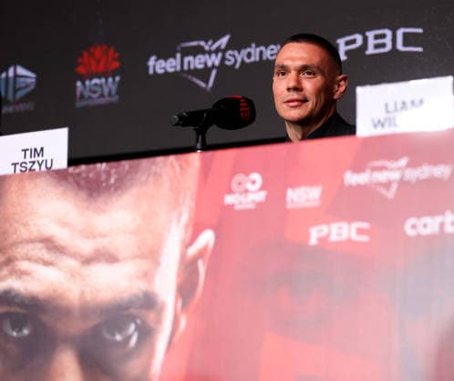 BOXING SPENCE TSZYU press conference, PK, Pressekonferenz Australian boxer Tim Tszyu speaks during a press conference at the Star Casino, Sydney, Friday, July 24, 2026. ( NO ARCHIVING SYDNEY NEW SOUTH WALES AUSTRALIA  Copyright: xDAMIANxSHAWx 20260724124989382306